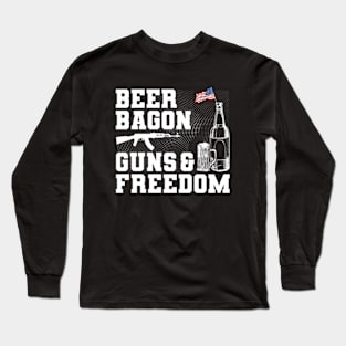 Beer Bagon Guns and Freedom Long Sleeve T-Shirt